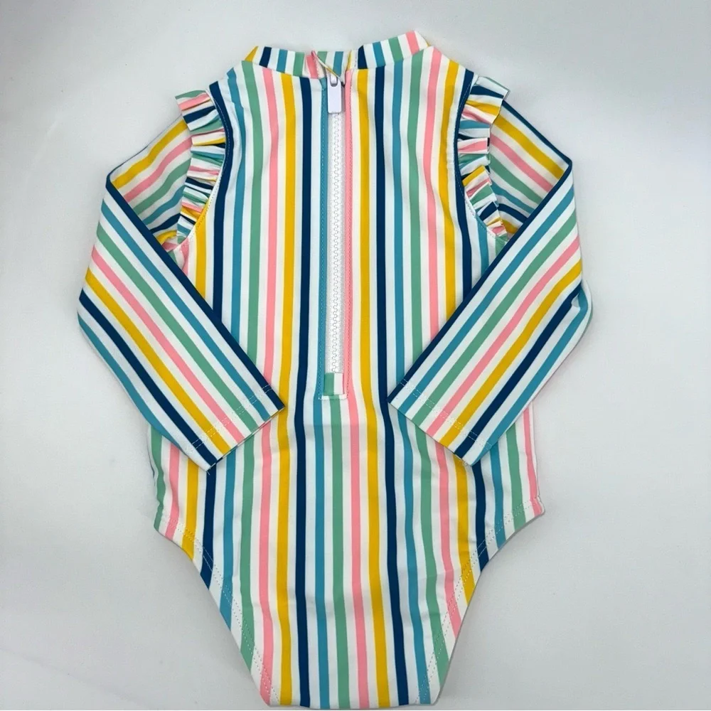 Old Navy Multicolor Striped Swimsuit Rashguard